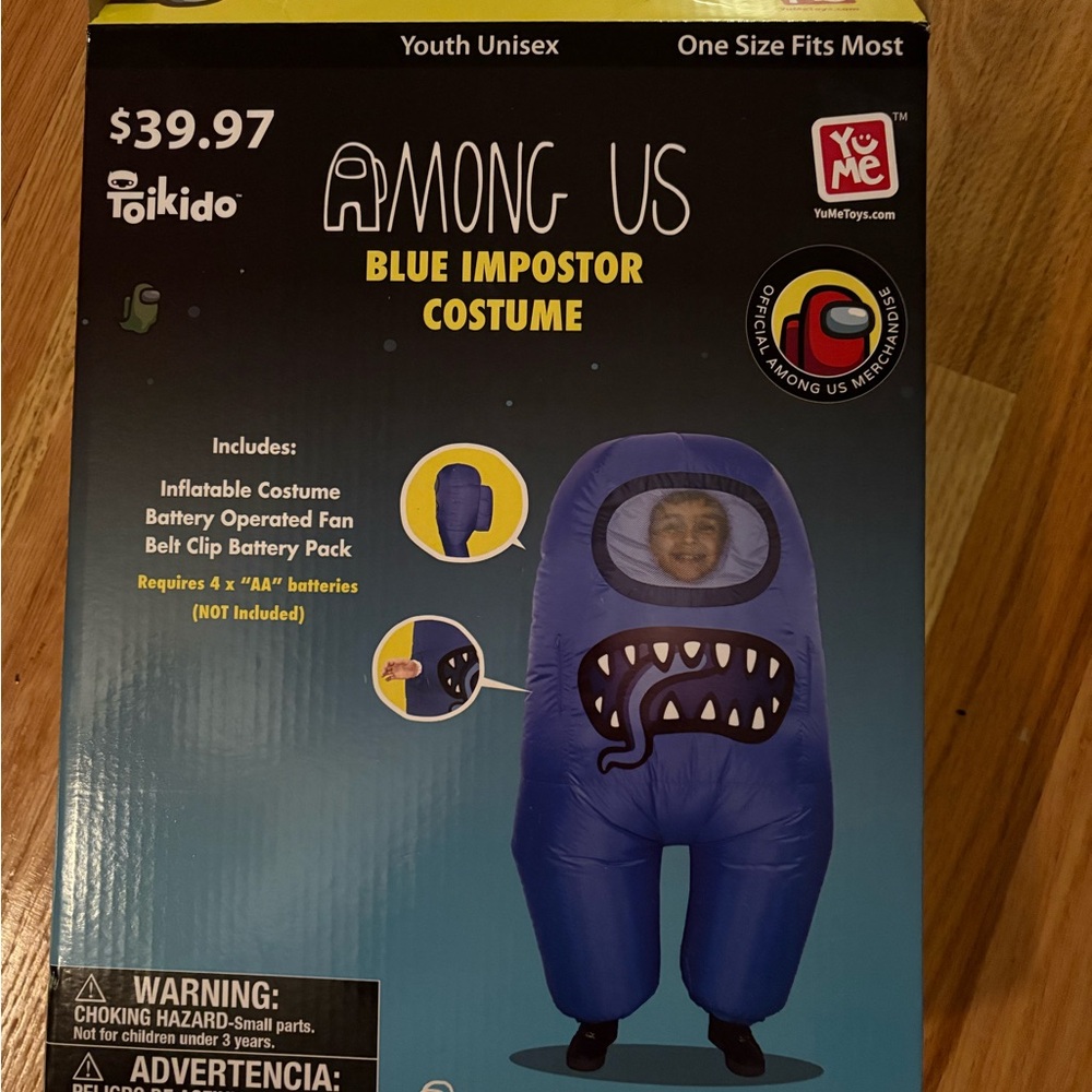 Among Us Blue Impostor Costume for Kids